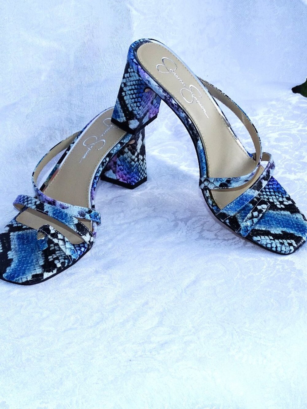 Jessica Simpson Faux Snake Strappy Sandals 7 1/2M New